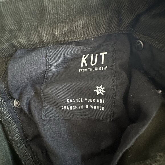 Kut From The Kloth Catherine‎ Boyfriend Corduroy Pants Womens 12 Olive Classic - Picture 8 of 12